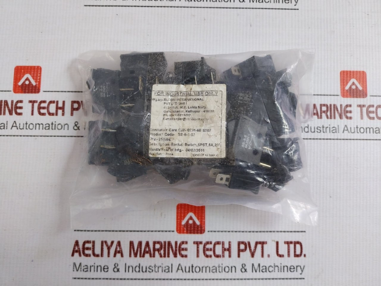 Lot Of 10X Elcom Rocker Switch 6A 250V Ss-6-5