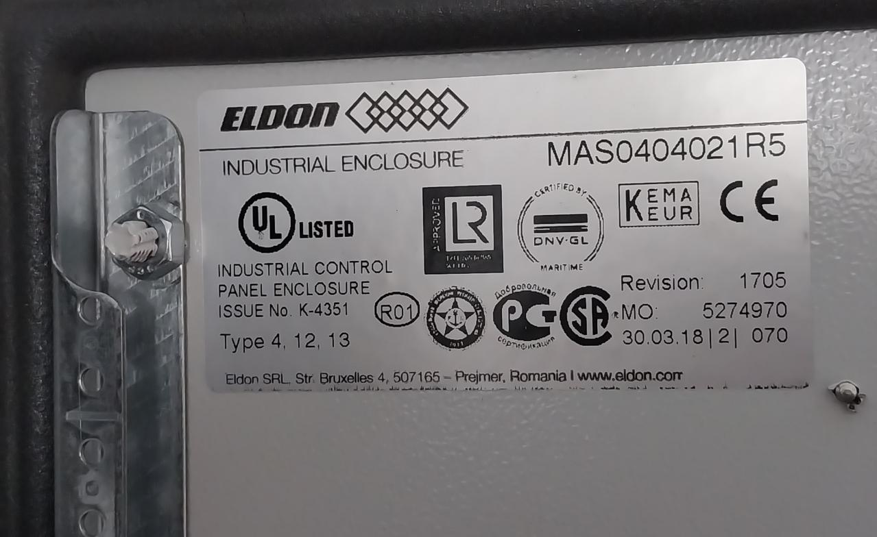 Eldon Mas0404021R5 Generation System Revision 1705