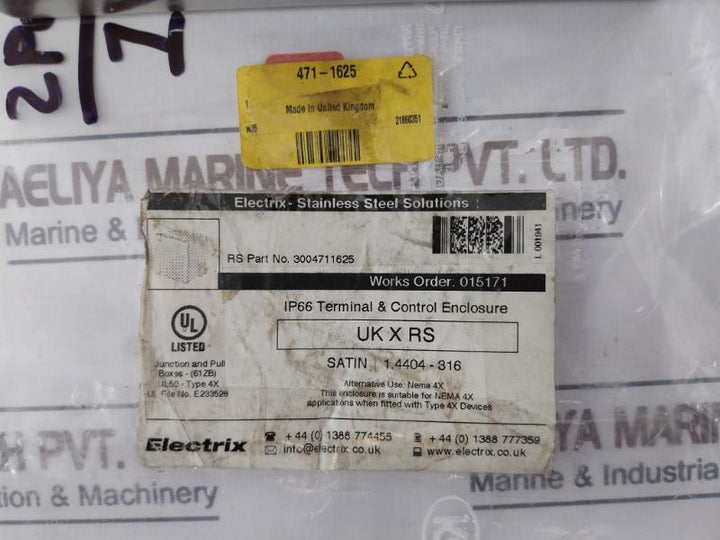 Electrix Ul50 Flat Roof Universal Type 4x Enclosure 3004711625