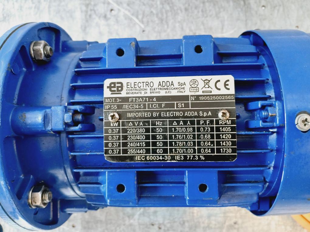 Electro Adda 3~FT3A71-4 3-Phase Motor with GearBox EPT19ATEX3085