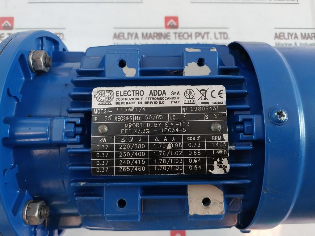 ELECTRO ADDA FT3A71/4 Phase Motor with GearBox ip55