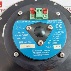 Electro Flow Controls Group 0-10000 Psi Analogue Gauge M25X Iec Ex Its 11.0028X