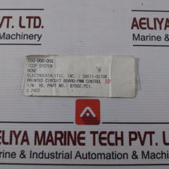 Electrocatalytic A1-81502 Control Pc Board 94V0 A1-81501 58611-001Sw Pc1