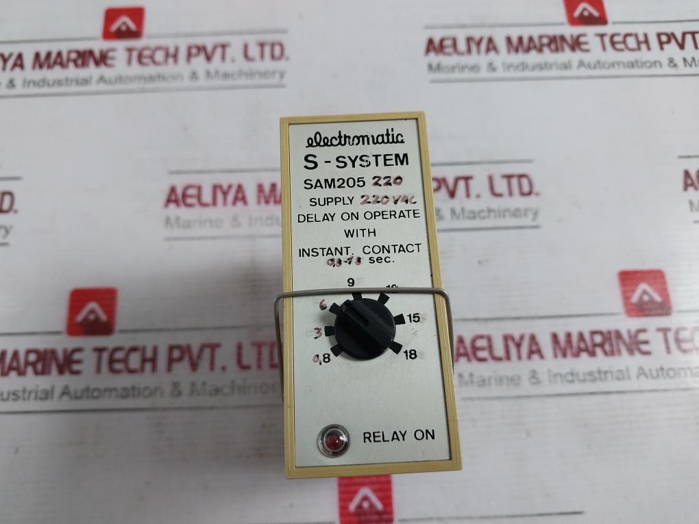 Electromatic Sam205 220 Timer Relay 220Vac 0.8-18 Sec 10A/380V
