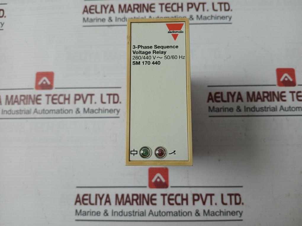 Electromatic Sm 170 440 3-phase Sequence Voltage Relay W/ Base 50/60Hz 047394