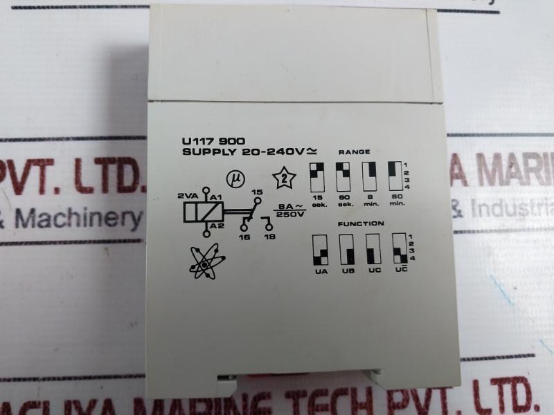 Electromatic U117900 Relay Combi Timer, 20-240v Ac, 8a, 15s-60min