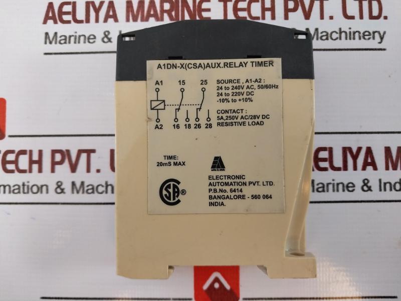 Electronic Automation A1dn-x(Csa) Aux Timer Relay