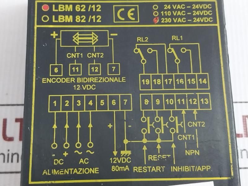 Electronic Counter 230Vac-24Vdc Sicod Lbm 62/12