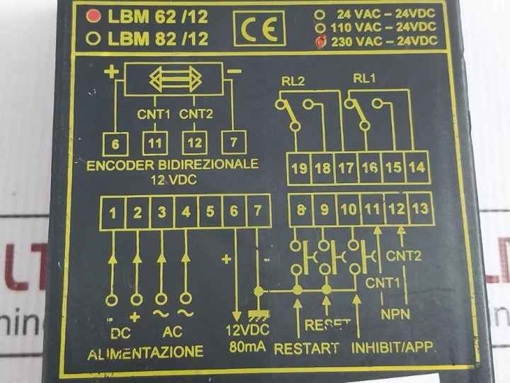 Electronic Counter 230Vac-24Vdc Sicod Lbm 62/12