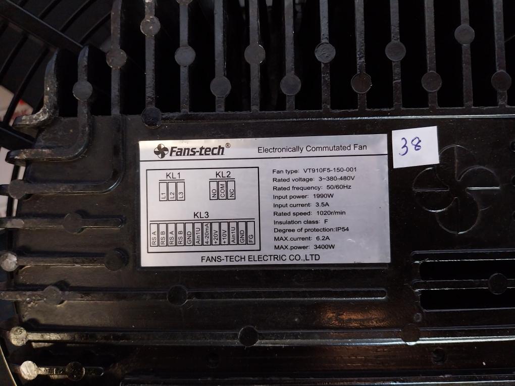 Electronically Commutated Axial Fan Vt910F5-150-001 Fans-tech Electric  50/60Hz