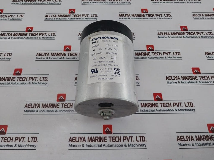 Electronicon E50.R16-204N10 High Voltage Capacitor 1100V Dc