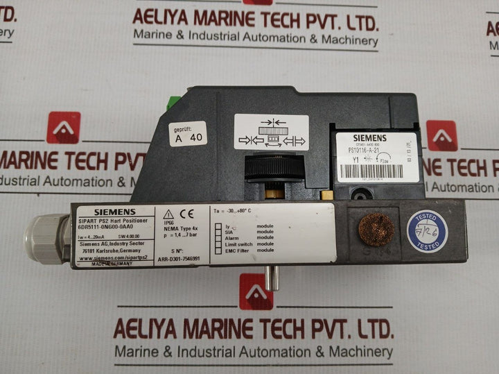 Electropneumatic Hart Positioner 6Dr5111-0Ng00-0Aa0 Siemens 4-7Bar 4-20Ma