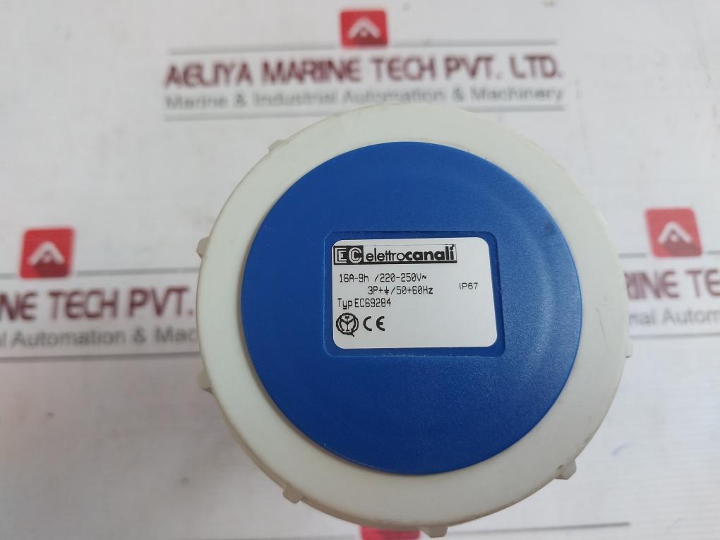 Elettrocanali Ec69284 Heat Resistant Aviation Power Plug Socket 16A 9H 50/60Hz