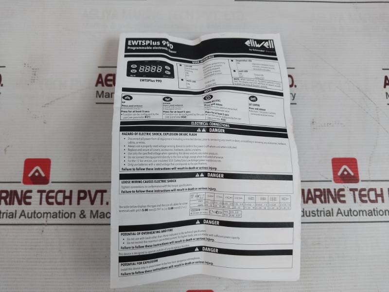 Eliwell Ewtsplus 990 Programmable Electronic Timer Et020I0Xtg300 12Vac/Dc 1.5W