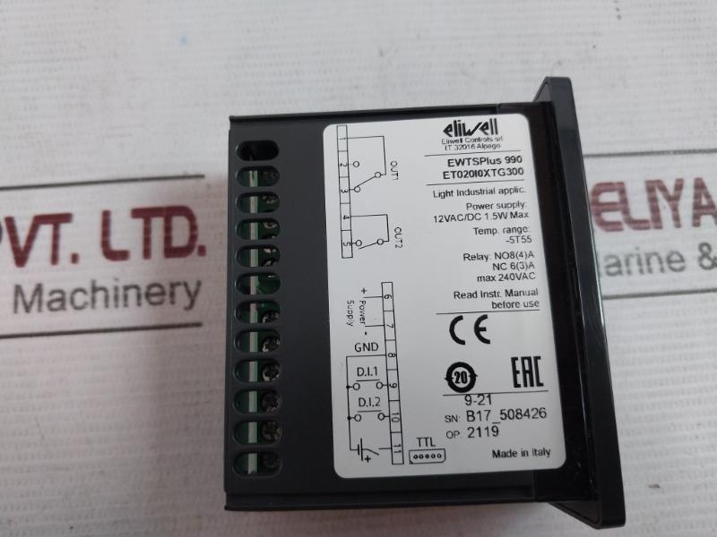 Eliwell Ewtsplus 990 Programmable Electronic Timer Et020I0Xtg300 12Vac/Dc 1.5W