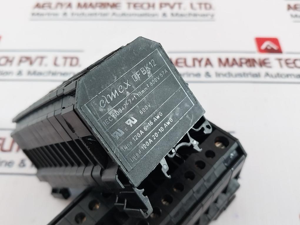 Elmex Dfbk12 Distribution Block 800V 57A Iec 60947-7-1 120A 6-16 Awg