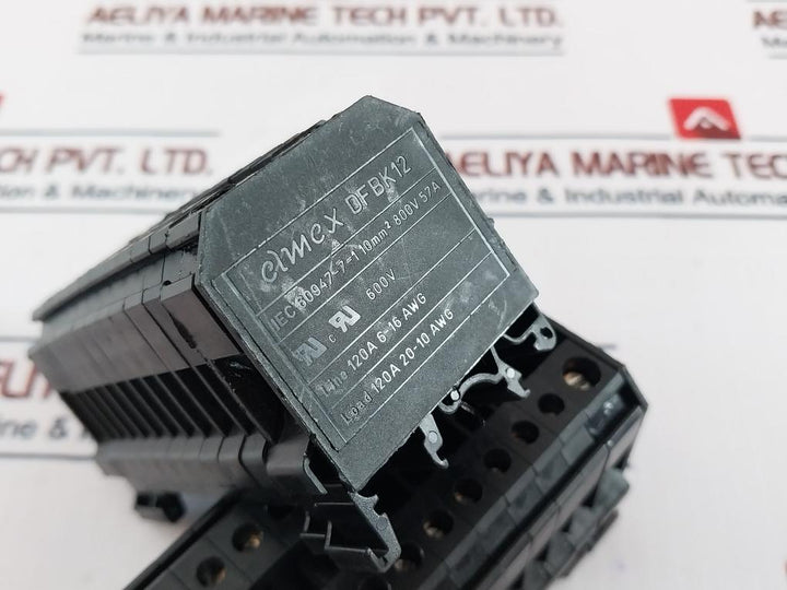 Elmex Dfbk12 Distribution Block 800V 57A Iec 60947-7-1 120A 6-16 Awg