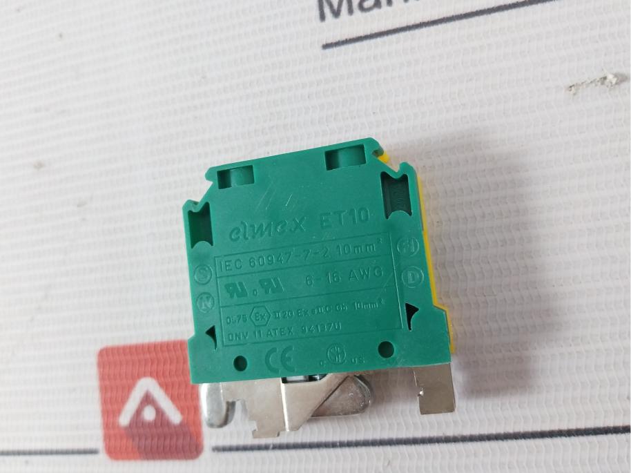 Elmex Et10 Earth Terminal Block Iec 60947-7-2 6–16 Awg 13 Mm