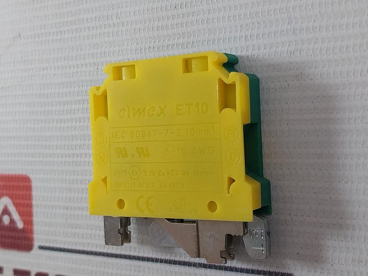 Lot of 50X ELMEX ET10 Earth Terminal Block IEC 60947-7-2 6–16 AWG 13 mm