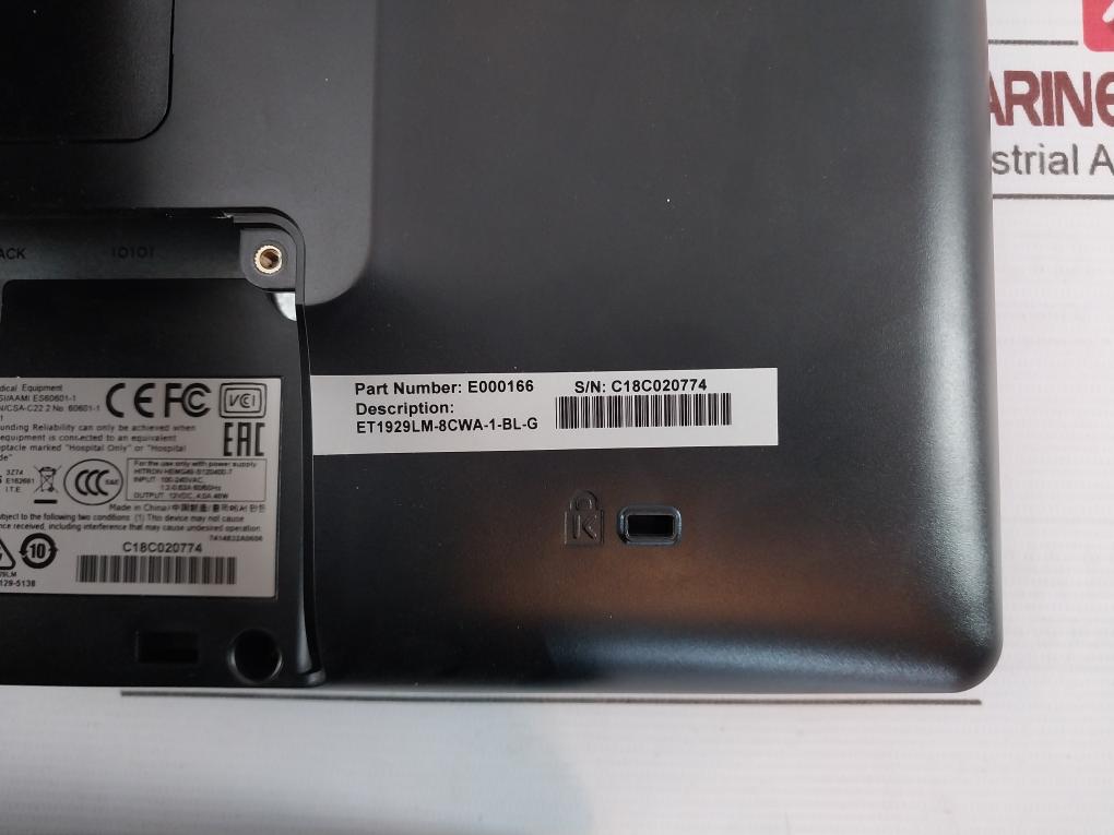 Elo Et1929Lm Touchscreen Lcd Monitor E000166 12V 3A