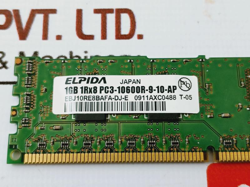 Elpida/Dell Ebj10Re8Bafa-dj-e Ju509 Ddr3 Ram 1Gb 1Rx8 Pc3-10600R-9-10-ap