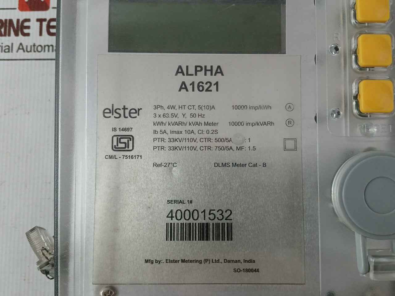 Elster A1621 3-phase Digital Electric Meter 10000 Imp/Kwh Rs 485