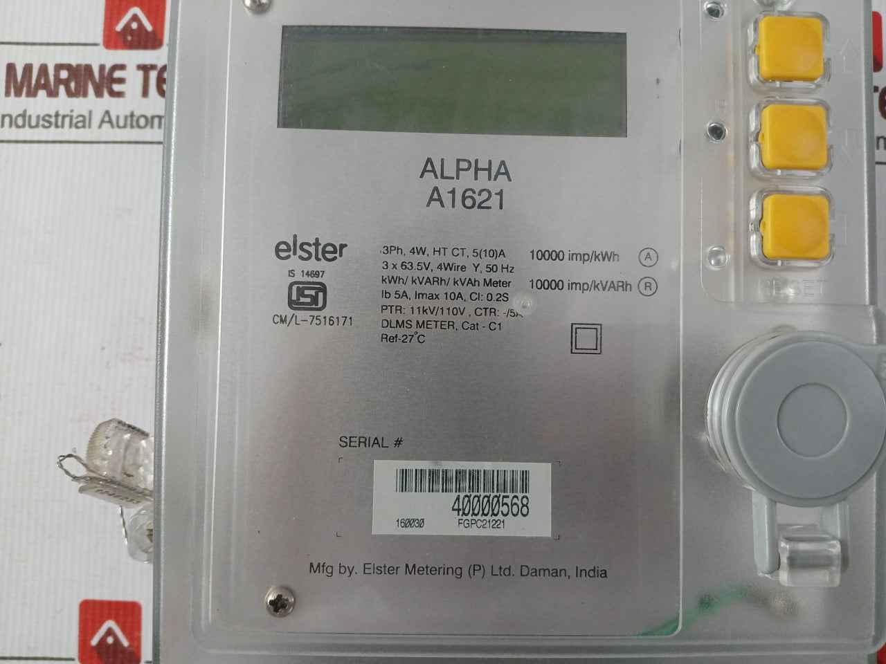 Elster A1621 Kvah Meter 10000Imp Fgpc21221 Rs-232 11Kv/110V