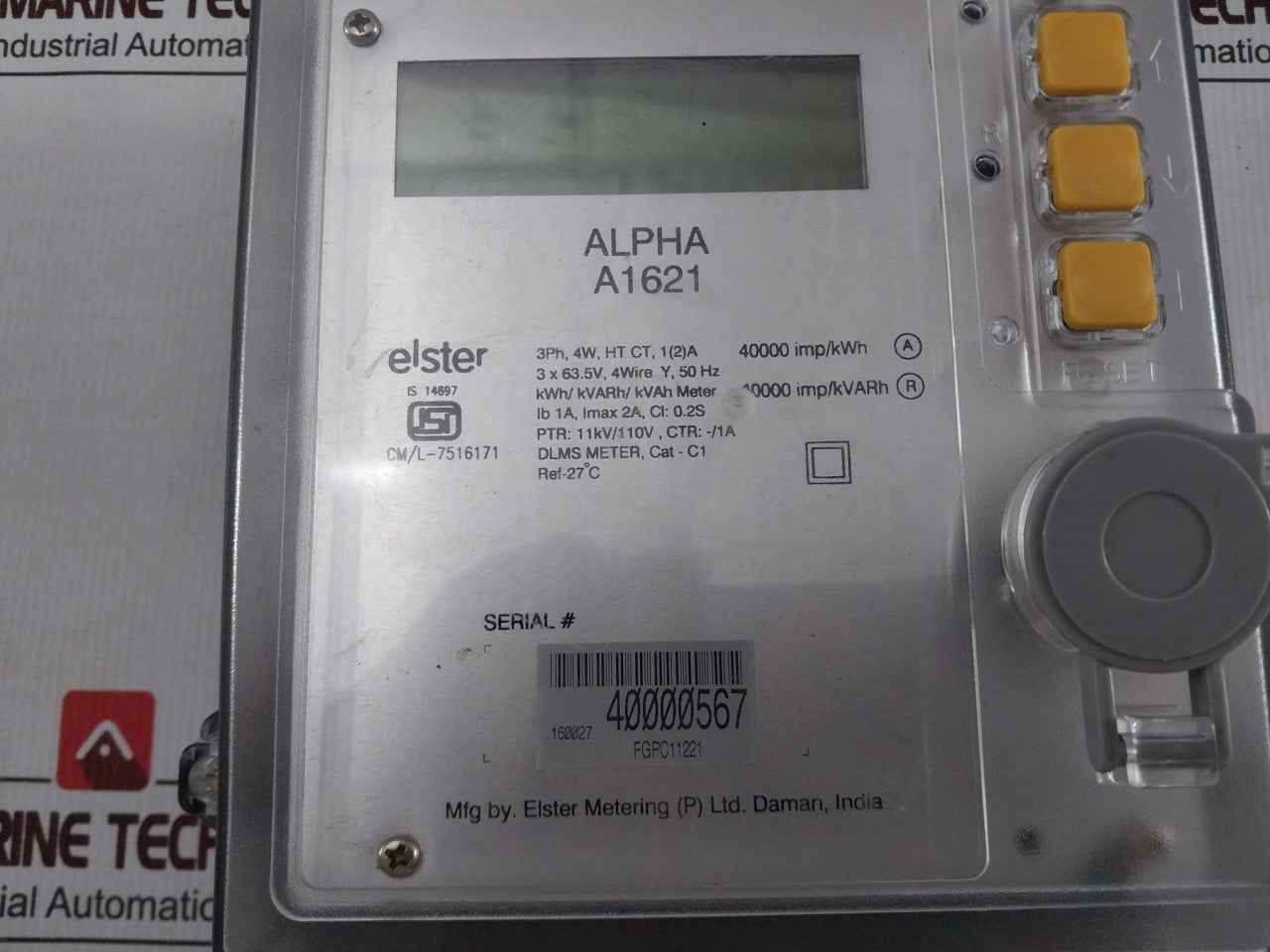 Elster A1621 Kwh/Kvarh/Kvah Meter 11Kv/110V Ctr -/1A 27C
