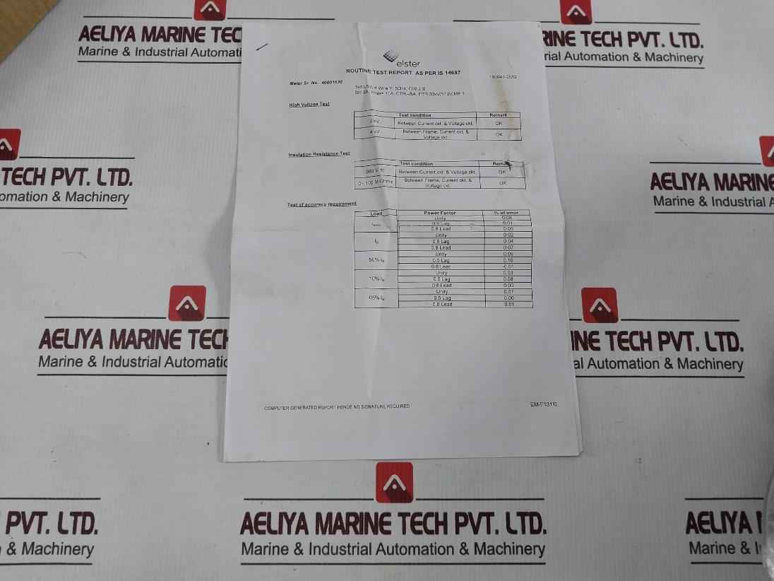 Elster A1621 Kwh/Kvarh/Kvah Meter 33Kv/110V 5A 50Hz