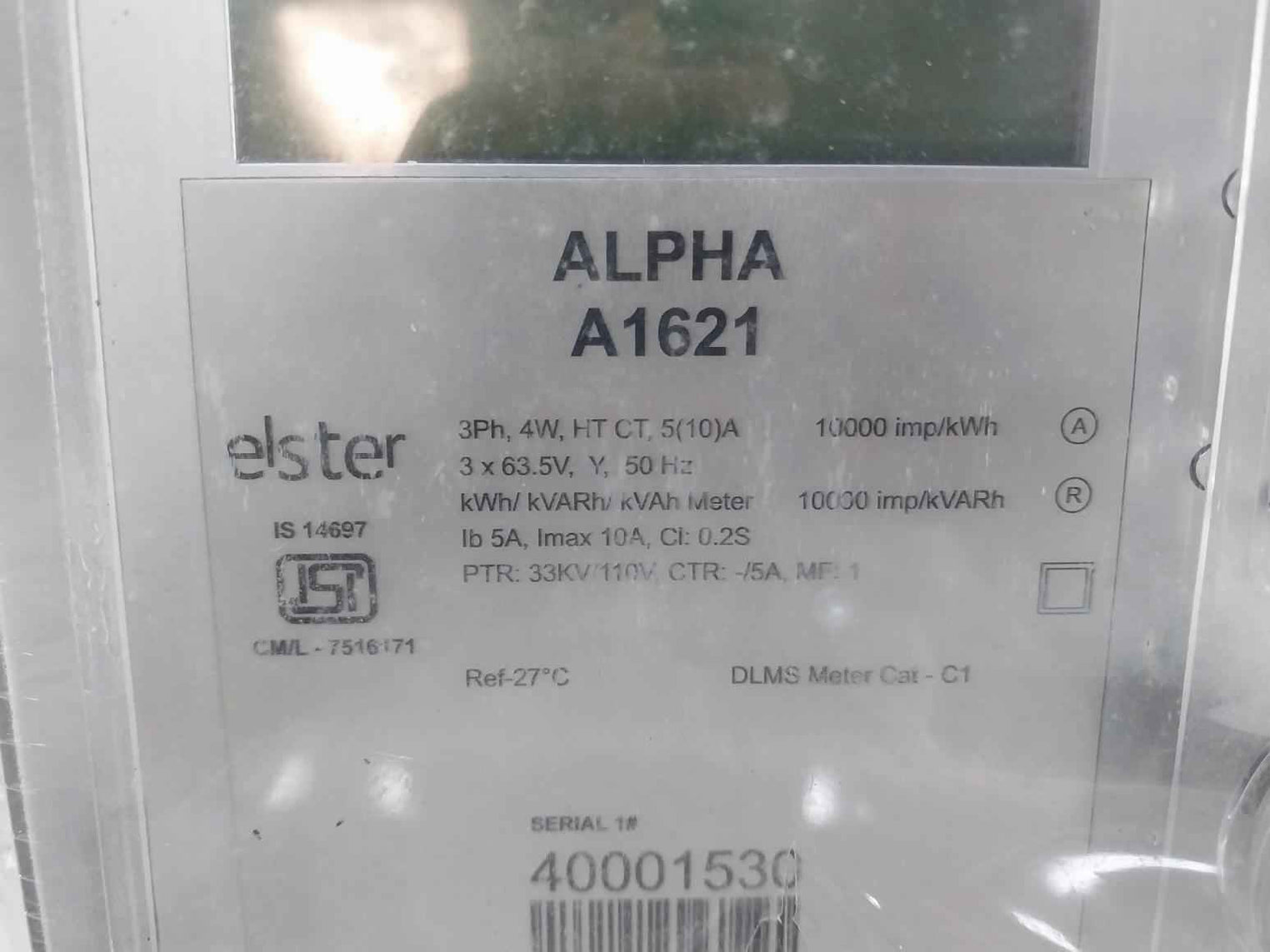 Elster A1621 Kwh/Kvarh/Kvah Meter 33Kv/110V 5A 50Hz