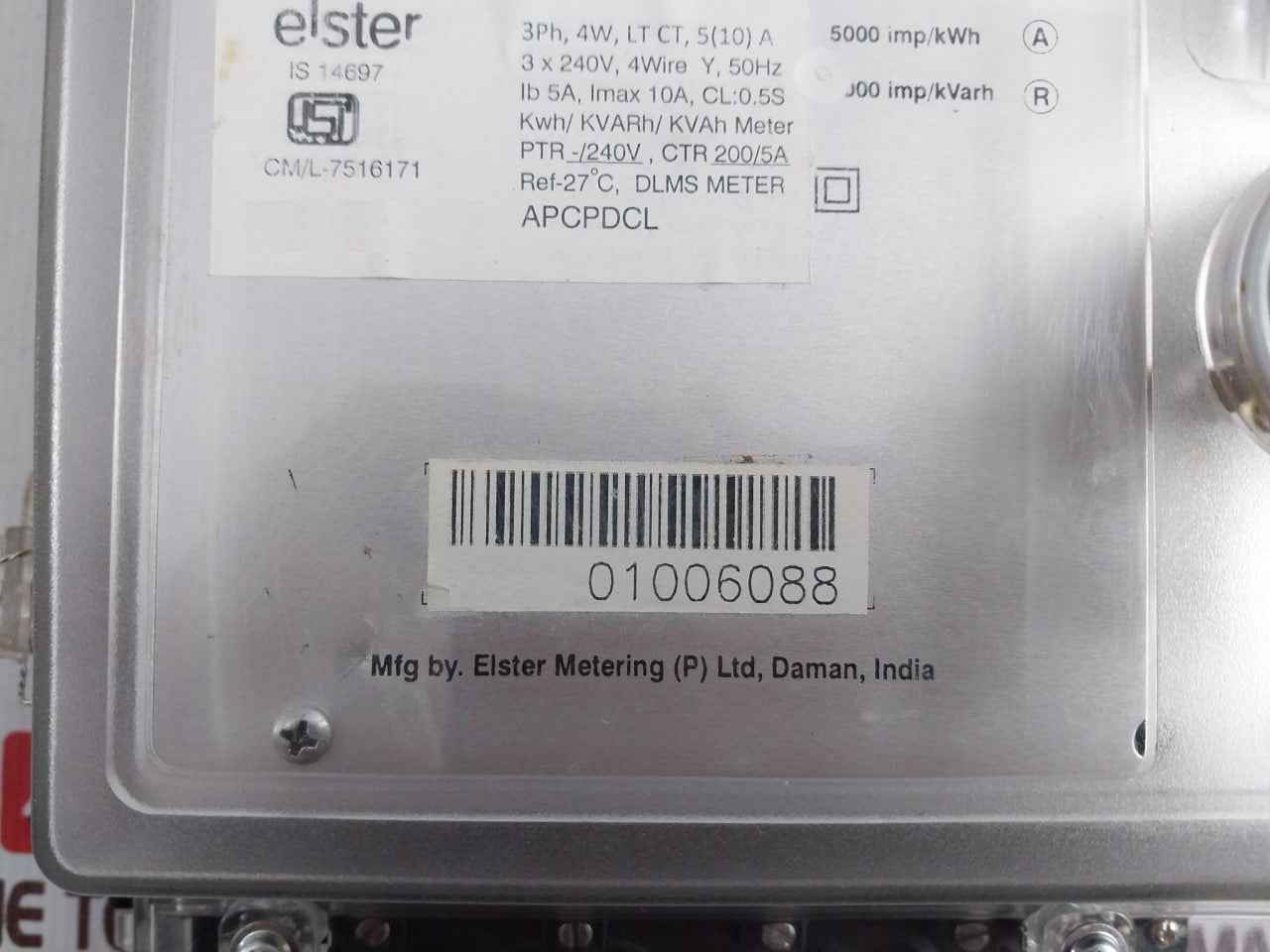 Elster A1630 Digital Dlms Meter 3 Phase 4 Wire Cm/L-7516171