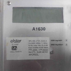 Elster A1630 Digital Dlms Meter 3 Phase 4 Wire Cm/L-7516171