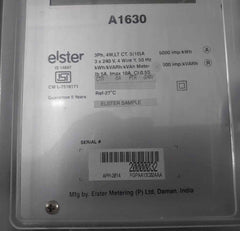 Elster A1630 Kwh/Kvarh/Kvah Meter 5000 Imp 27C Ib 5A Imax 10A Cl 0.5S