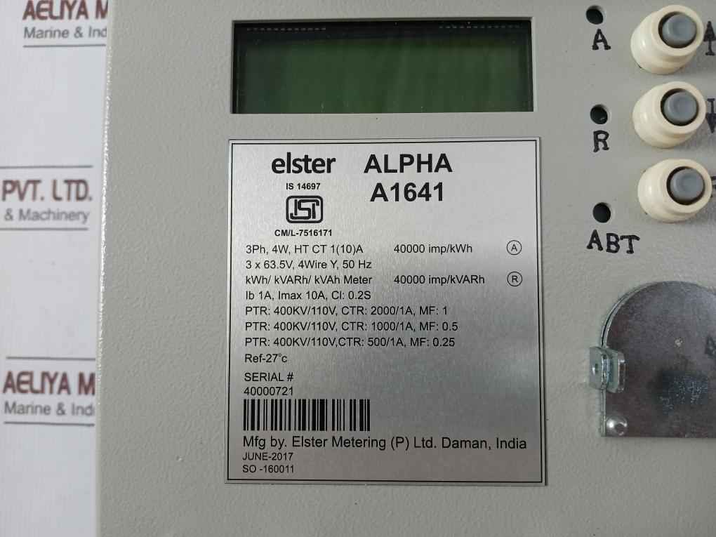 Elster Alpha A1641 3-phase Digital Electric Meter 40000 Imp/Kwh
