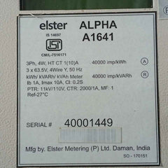 Elster Alpha A1641 3-phase Digital Electric Meter 40000 Imp/Kwh 50Hz