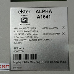 Elster Alpha A1641 Electronic Meter 40000Imp 400Kv/110V Ref-27C