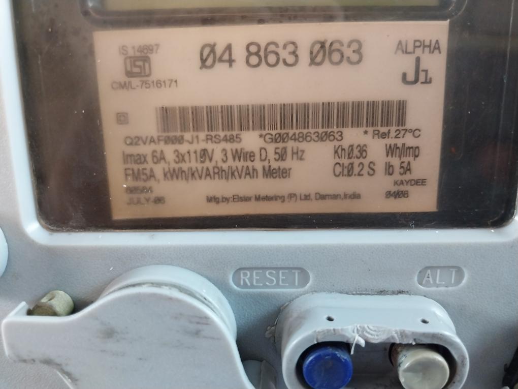 Elster Alpha J1 A1RLQ+ Electronic kWh/kVARh/kVAh Meter 3-Phase