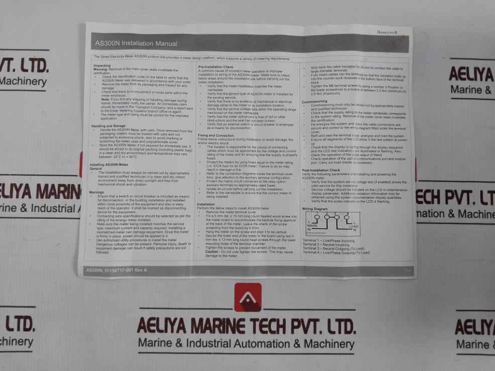 Elster As300N Single Phase A.C. Watthour Smart Meter 240V 50Hz (Not Working)