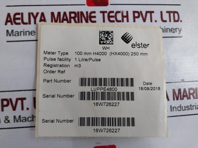 Elster H4000 Waltman Cold Water Meter Map16Bar 1Litre/Pulse