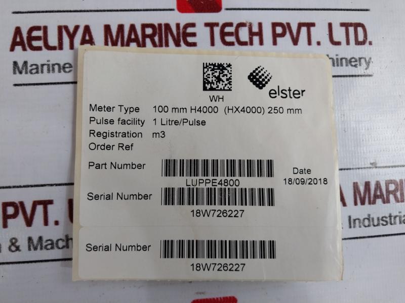 Elster H4000 Waltman Cold Water Meter Map16Bar 18W724404