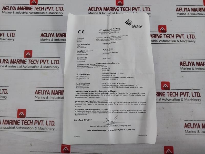 Elster H4000 Woltmann Cold Water Meter Dn80 Map 16Bar Q3 160 R125 T50