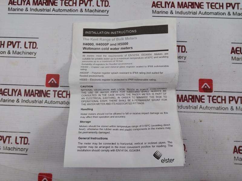 Elster H4000 Woltmann Cold Water Meter Dn80 Map 16Bar Q3 160 R125 T50