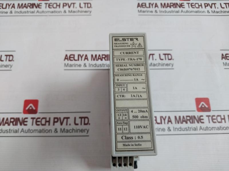 Elster Tra-170 Measuring Transducer 4-20 Ma 500 Ohm 110Vac 0609633