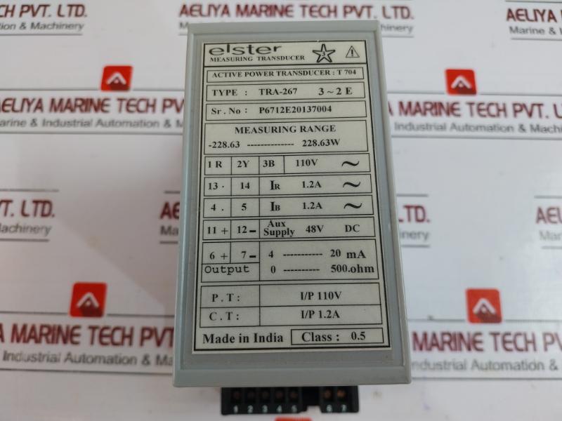 Elster Tra-267Active Power Transducer 48V Dc 4-20Ma