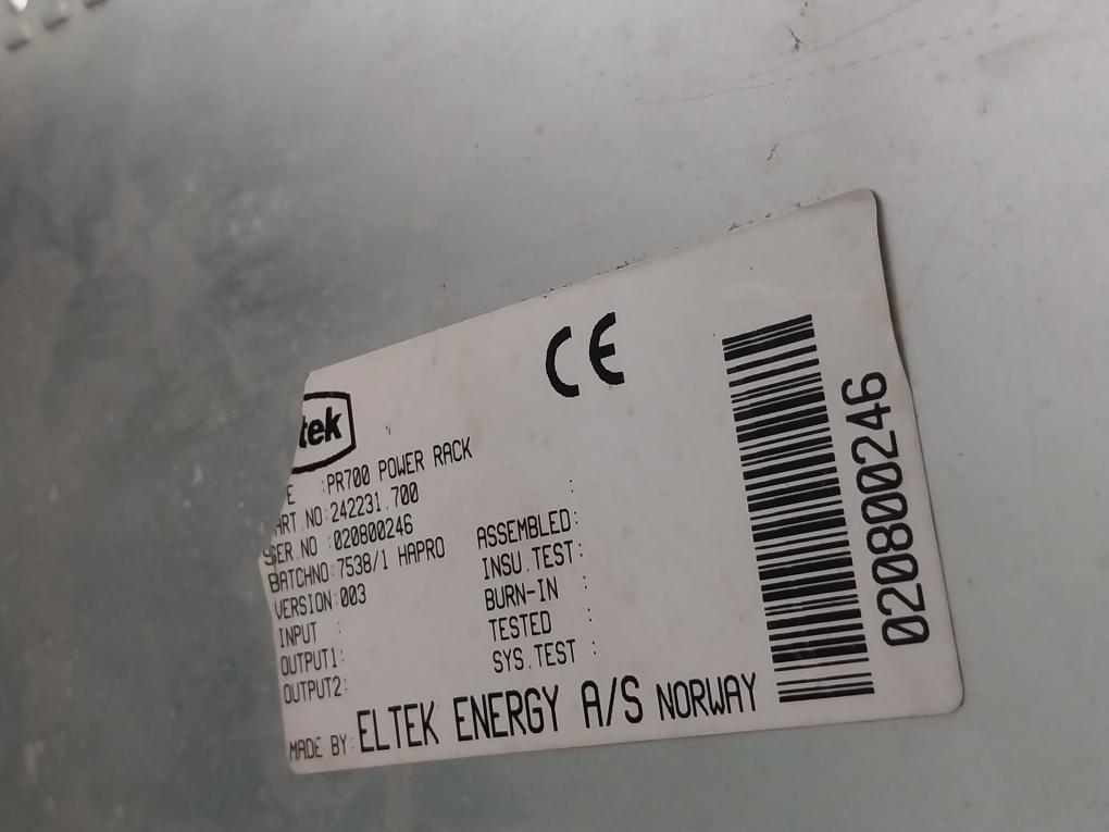 ELTEK 242231.700 PR700 Power Rack T32500-H9-4 TYPE 1