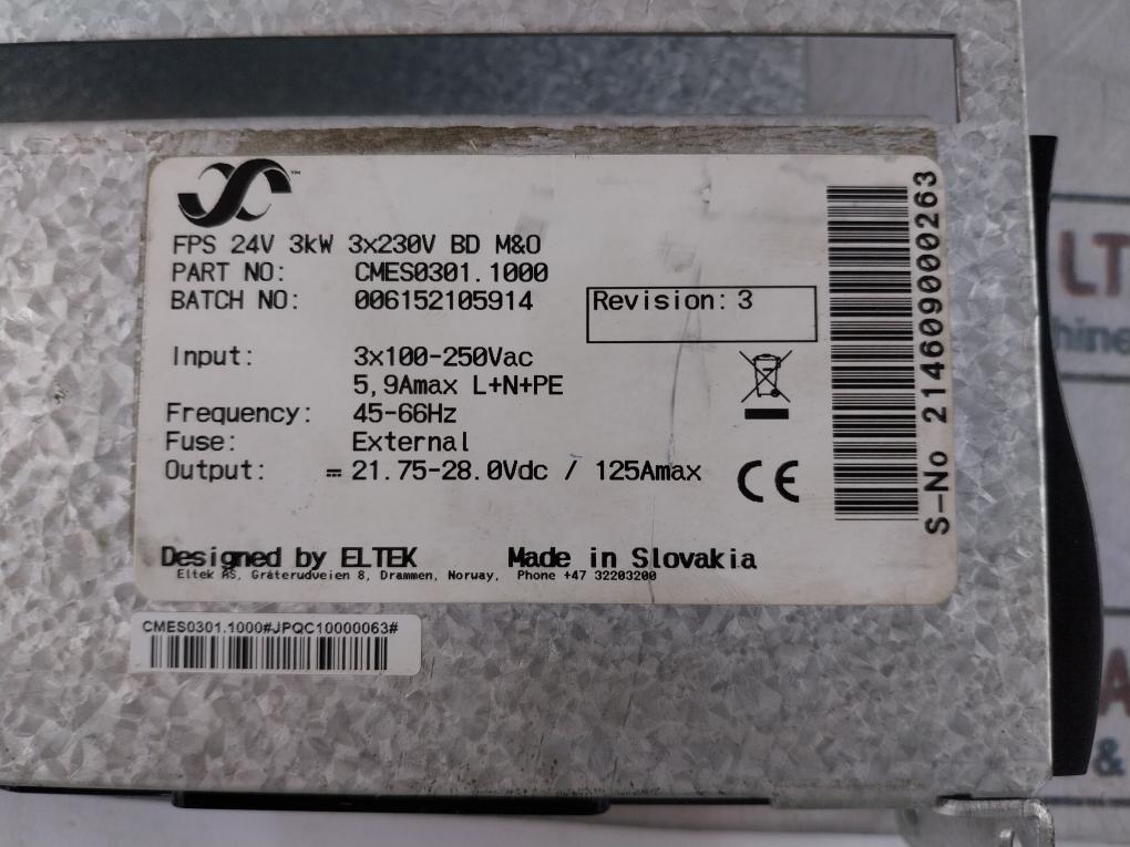 Eltek CMES0301.1000 Embedded Power System Revision: 3
