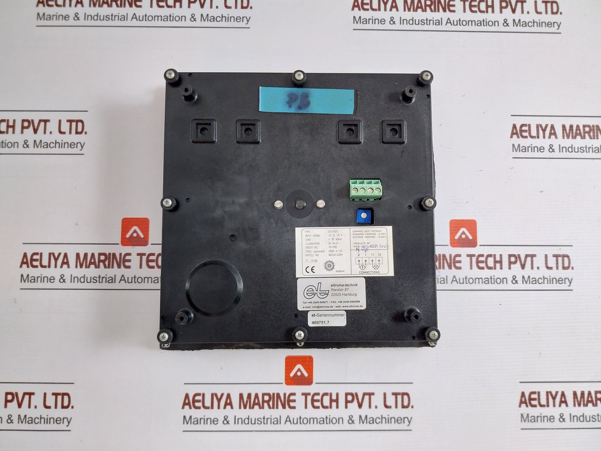 Eltroma-technik D3V192S Rudder Angle Indicator Rpm
