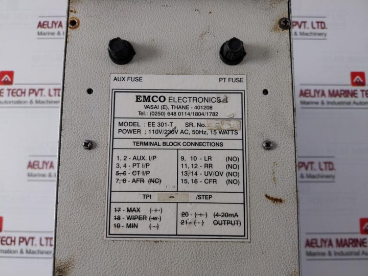 Emco Ee-301T Automatic Voltage Regulating Relay 110V Ac 50Hz 15 Watts 10-120