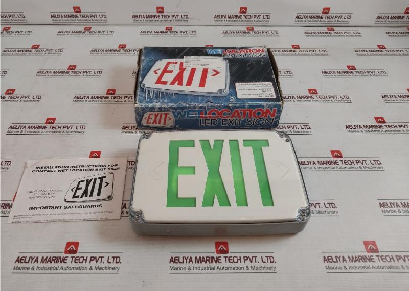 Emergency Lighting Power Equipment Wlezxteu1Ggem-cw Wet Location Led Exit Sign