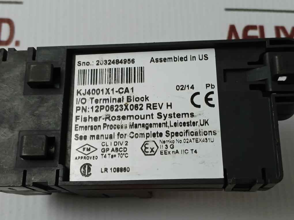 Emerson 12p0623x062 I/o Terminal Block